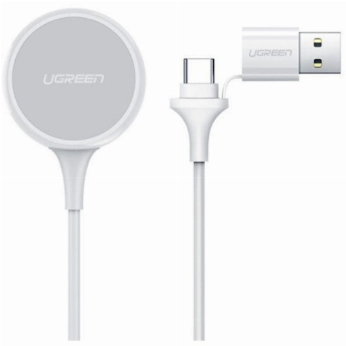 Кабель UGREEN USB-C Magnetic Charger Wireless для Apple Watch, 1м, белый